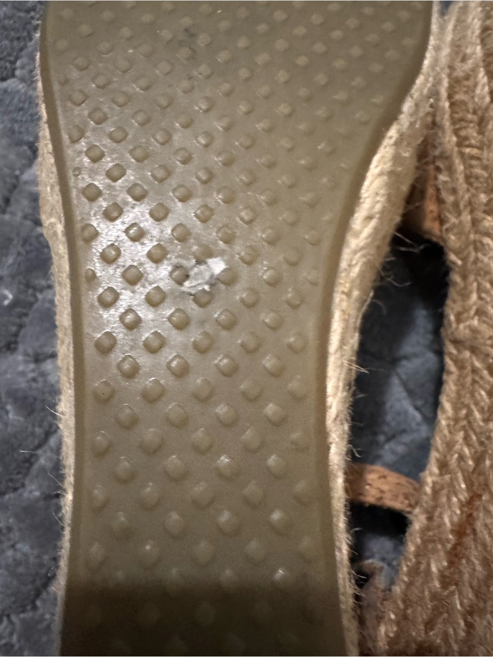 TOMS Cork Wedge Sandals in Tan with Ankle Strap - Picture 8 of 9